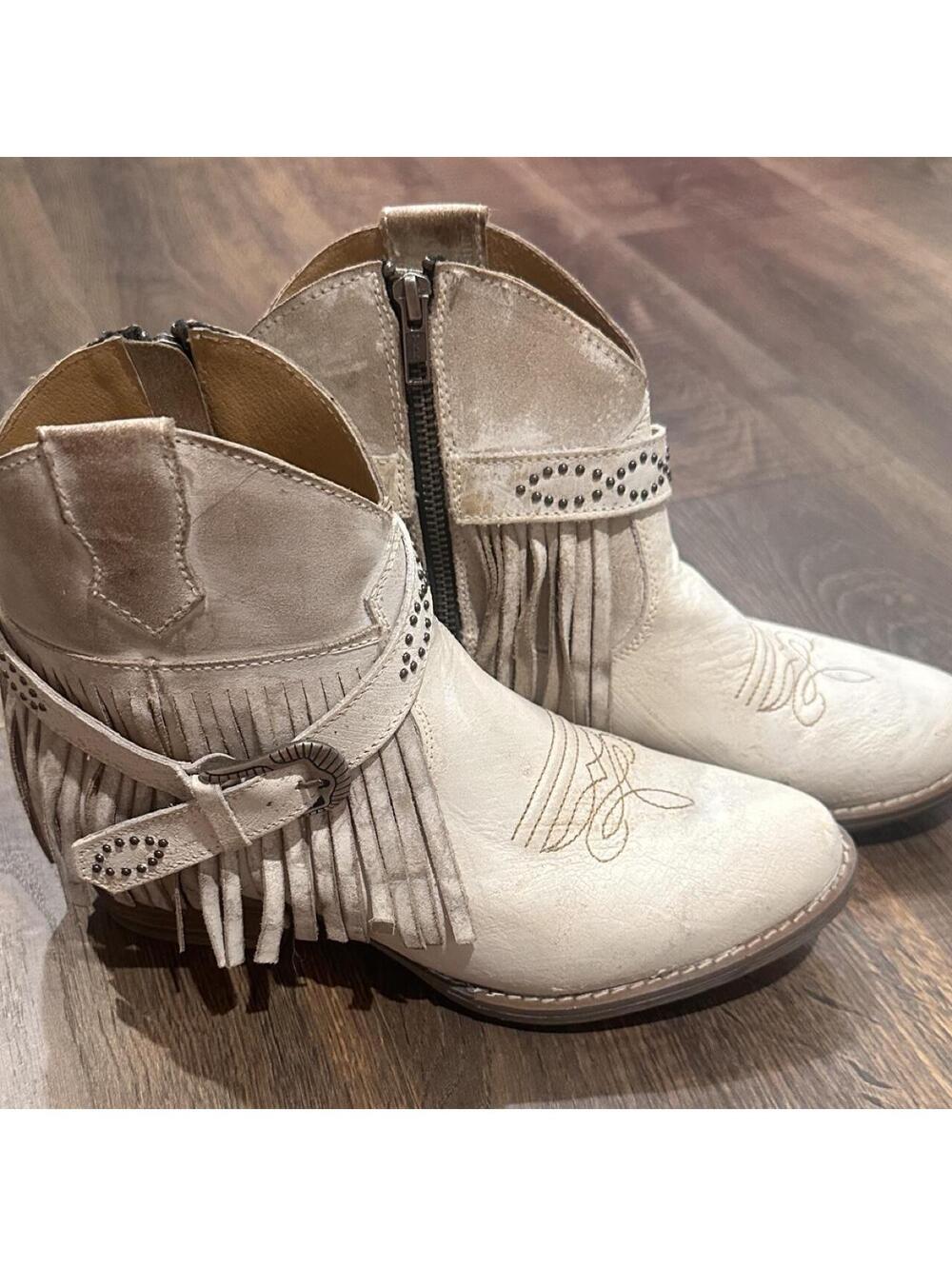 Women's White and Cream Boot
